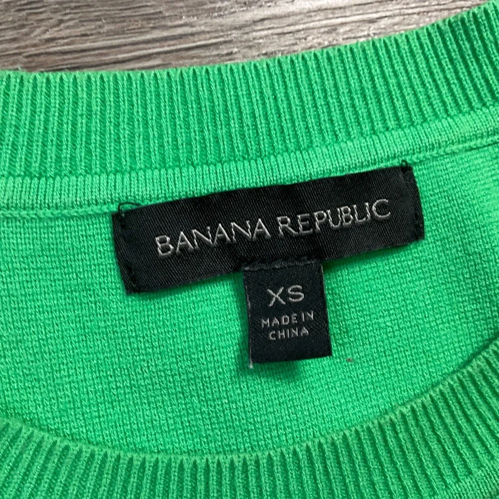 Banana Republic Sweater Womens XS Kelly Green Milano Stitch‎ Short Sleeve Preppy